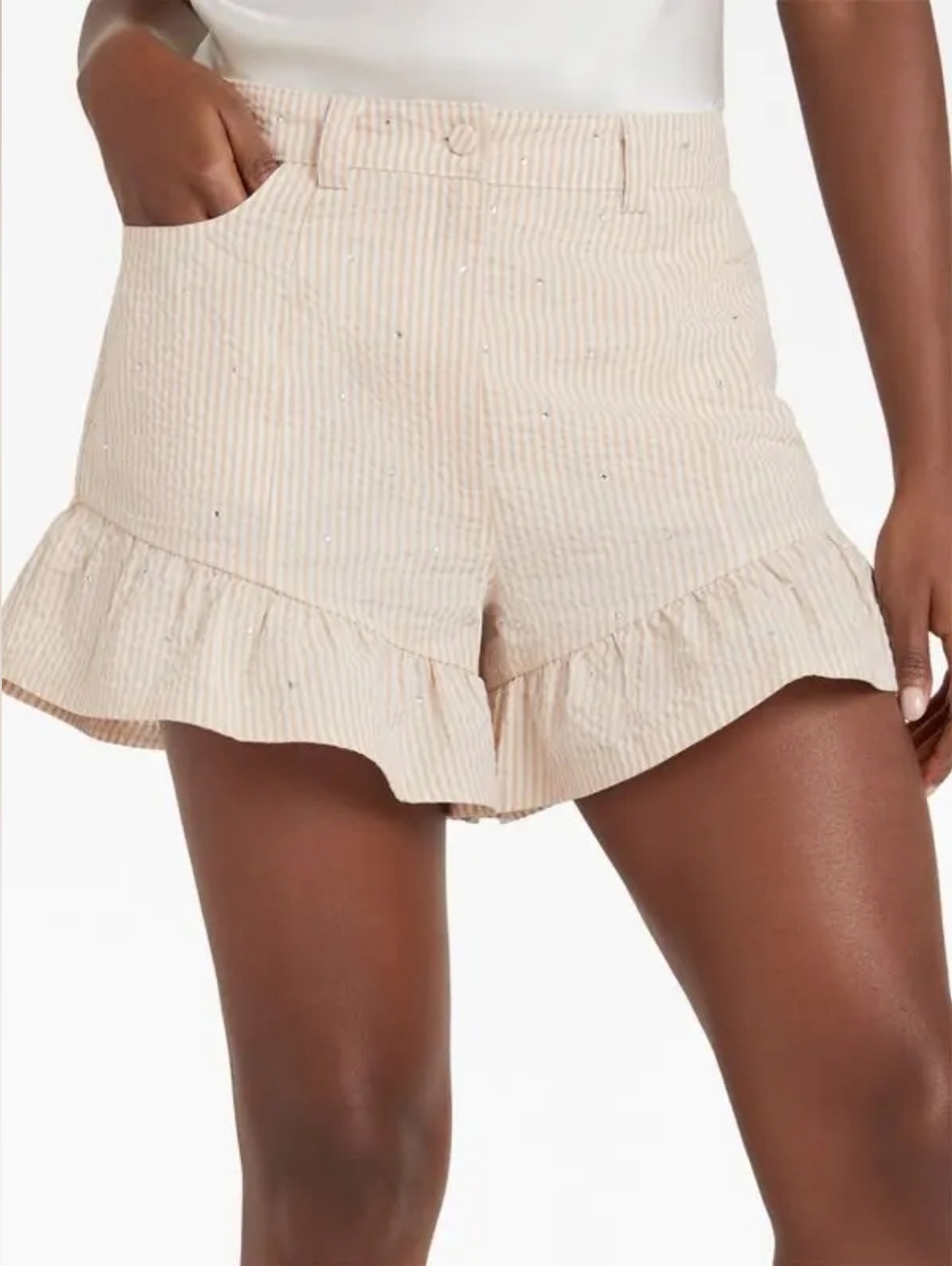 Cinq à Sept ditsy neema seersucker shorts